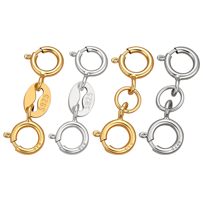 项链防掉神M扣器纯银双头弹簧扣