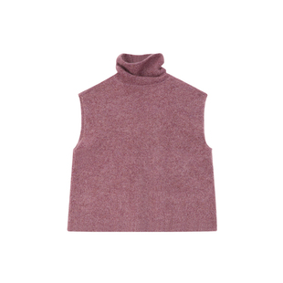 MANNALA丨“伊丽莎”罕山白绒高领慵懒叠穿背心羊绒雾感马甲Q4694