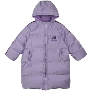 陈大猪女童羽绒服长款加厚90白鸭绒2025冬新款儿童保暖连帽外套