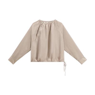 EXCEPTION例外女装2026春季新品东方手工编织石饰短款衬衫上衣女