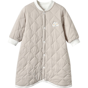 婴儿睡衣冬季宝宝睡袍秋冬夹棉加绒加厚纯棉男女婴幼儿睡袋防踢被