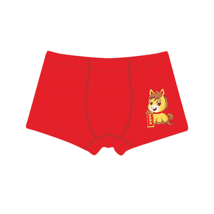 男童本命年马年内裤纯棉平角大红短裤中大童学生青少年抗菌三角裤