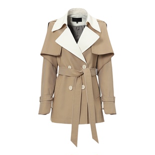 莱芙艾迪儿高级感复古精致法式风衣女秋冬慵懒风气质收腰外套短款