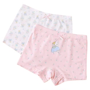 新款库查查儿童内裤女孩平角裤莫代尔纯棉库查查女童抗菌四角短裤