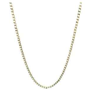 美梓珠宝 18K黄金古巴链素金项链百搭侧身链锁骨链AU750女 可抽拉