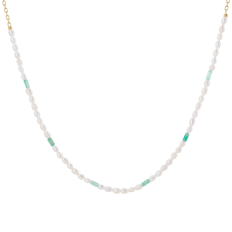 淡水珍珠项链女款小众设计拼接轻奢镀k金高级感叠戴锁骨颈链饰品