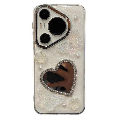 拓岚 适用华为mate70pro+新款手机壳唯美梦幻滴胶mate60pro立体蝴蝶山茶花朵爱心补妆镜pura70pro挂绳网红女