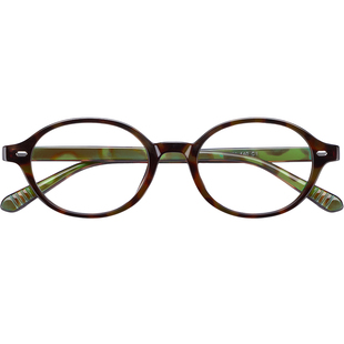 抗防蓝光辐射疲劳眼镜女款近视可配度数椭圆书呆子复古玳瑁色镜框