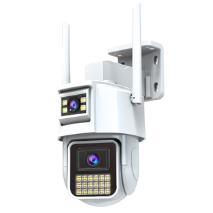 乔安无线摄像头手机远程旋转广角室外夜视家用广角双镜监控器摄影