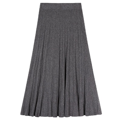 落落狷介灰色针织半身裙女