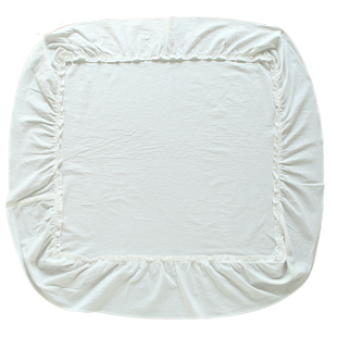 唯米8902简约白色荷叶边床头柜盖布棉麻质感百搭装饰防尘布遮盖巾