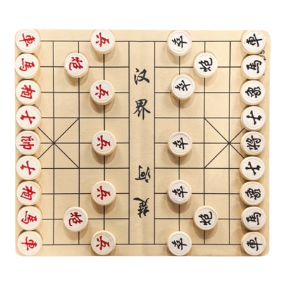 中国象棋桦木象棋皮革布棋盘套装