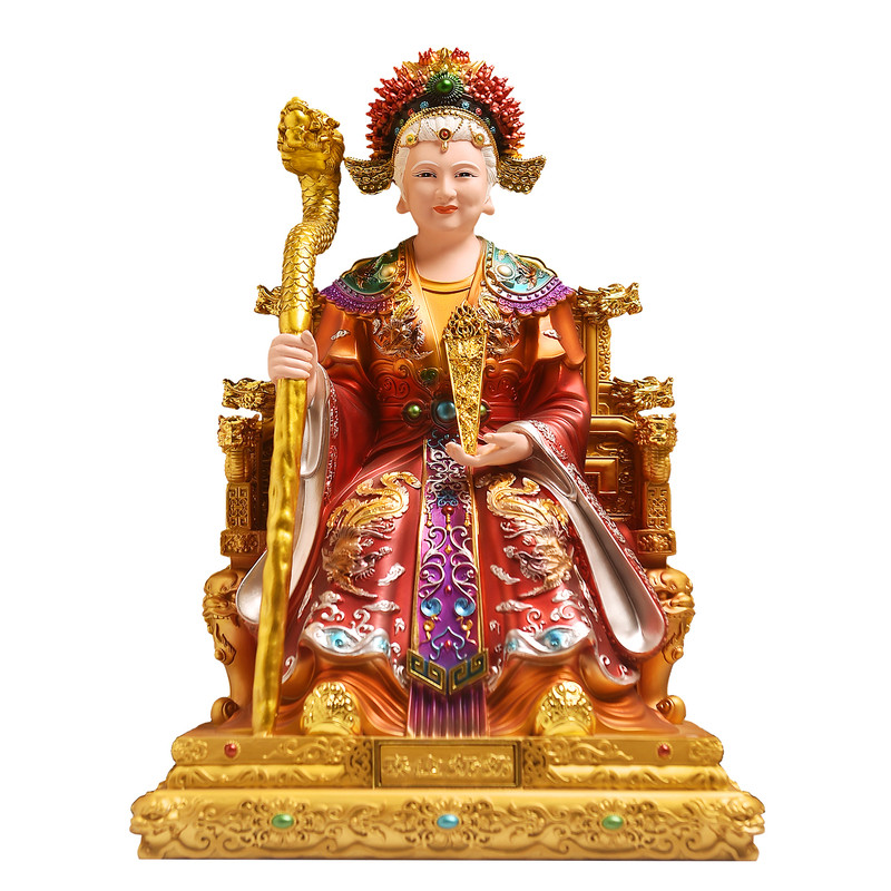新款泰山奶奶家用神像摆件树脂坐像碧霞元君佛堂供奉泰山娘娘圣母