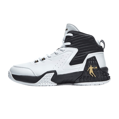 乔丹正品篮球鞋皮面黑白