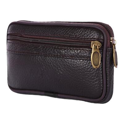 老人真皮腰包单层轻便装手机款