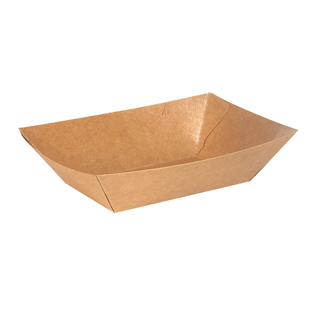 商用加厚防油牛皮纸船盒炸鸡苕皮薯条烧烤小吃专用船形打包盒定制