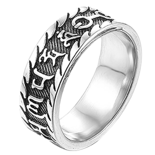 ins欧美潮牌戒指男女复古个性梵文指环单身食指尾戒情侣对戒嘻哈