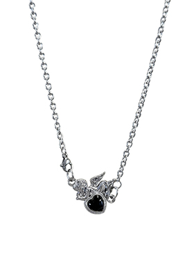 IAMACC恶魔翅膀爱心项链毛衣链女