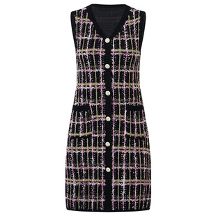 【SGPR】年末晚会穿搭小香无袖连衣裙羊毛混纺x型背心裙26冬款