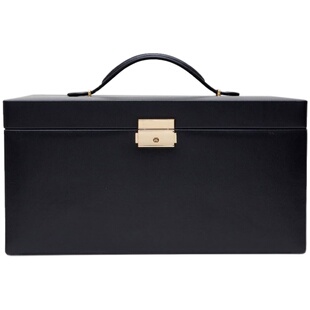 英国WOLF Heritage大号首饰盒戒指耳环手镯珠宝饰品收纳带锁3色选