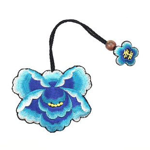 酉州苗绣特色手工艺饰品民族风牡丹花钥匙包