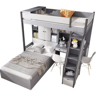 上下铺木床双层双大人用多功能组合成年两层儿童子母二层床高低床