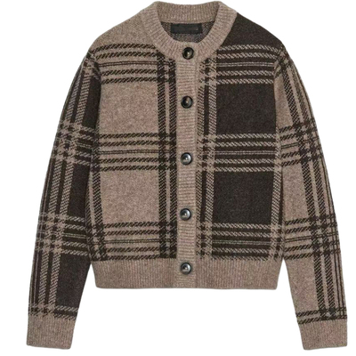 ZARluvip查罗新款格子外套女开衫