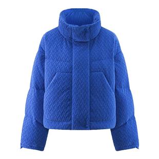 eral  nc短款羽绒服女秋冬2024宽松肌理感绒面加厚鸭绒设计感外套