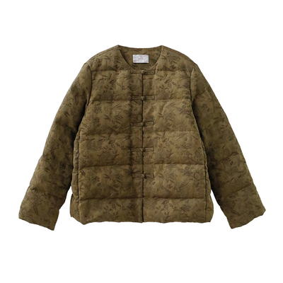 麻霖桑蚕丝亚麻棉90白鹅绒羽绒服