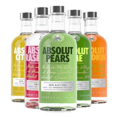 瑞典进口absolut绝对伏特加5瓶装