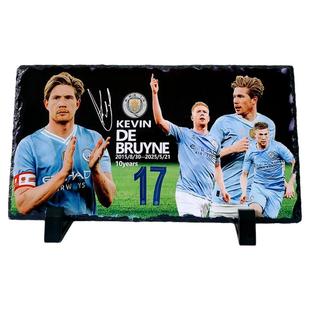 蓝月亮曼球迷城足球纪念品德布劳内哈兰德周边福登罗德里岩石摆件