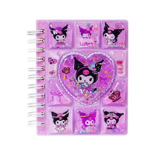 儿童新款入油流沙线圈手账本解压摇摇乐笔记本女孩随身日记记事本