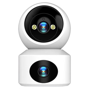 摄像头监控家用室内无线监控器360度全景连接手机4g远程高清双摄