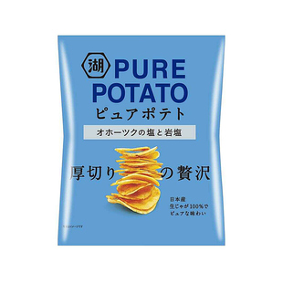 日本进口湖池屋岩盐辣烤培根海鲜味厚切原味零食小吃休闲食品薯片