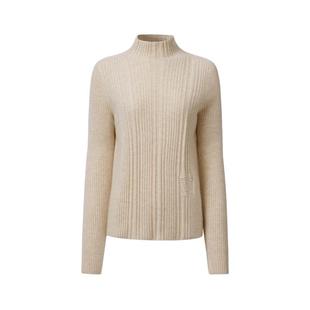 VGRASS维格娜丝套头毛衣秋冬新款丝羊绒一体织造坑条针织衫女