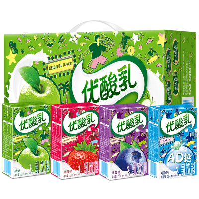 伊利优酸乳4种口味250ml*24盒