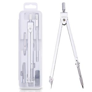 得力金属圆规中高考推荐套装学生考试适用工程技术圆规绘图设计工具金属质感制图仪器学生文具铅芯圆规套装