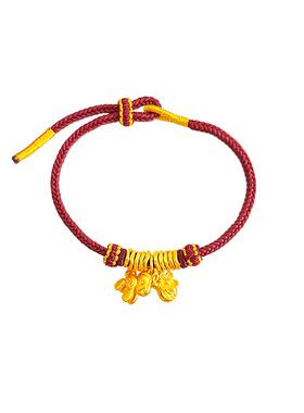 2026越南沙金马年本命年好运新年红绳手链女编织细绳钱币小马手链