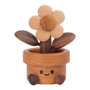 实木可爱摆件装饰创意治愈系解压礼物办公桌面送朋友情绪稳定神器