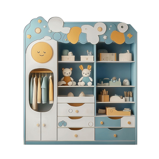 定制儿童组合实木柜多功能小户型宝宝玩具收纳置物架童趣衣柜卧室