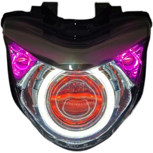 适用GW250大灯 改装 海5 LED双光透镜氙气灯大灯总成天使眼恶魔眼