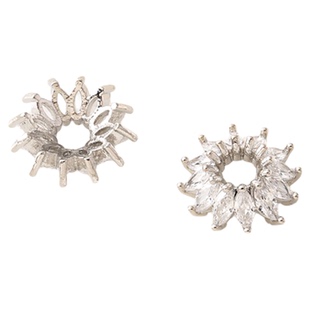 高保色14K包金微镶锆花托隔片隔珠手工DIY珍珠手链花帽珠托配件