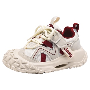 jeep女童小白鞋夏季2026新款轻便透气儿童运动老爹鞋女孩潮牌童鞋