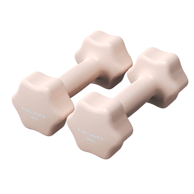 HEAD海德浸塑哑铃女士健身实心铁儿童男士家用训练器材一对小哑铃