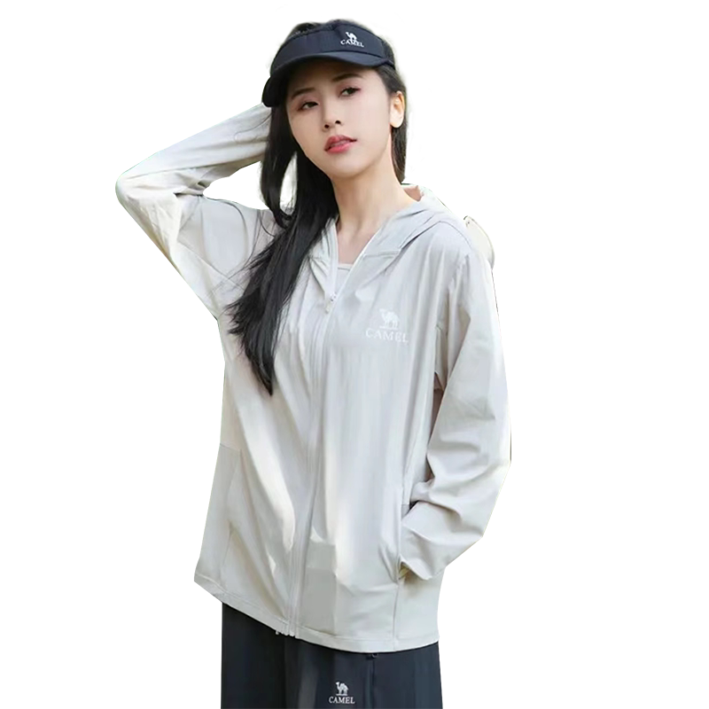 骆驼户外原纱防晒衣女2026夏季新款轻薄透气凉感速干瑜伽运动外套