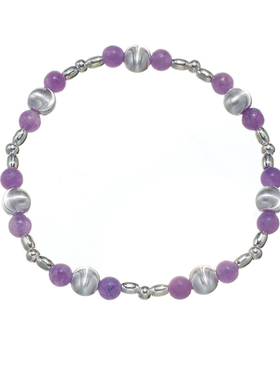 AHCHOO  静奢风小众高级混彩悦己趣味弹力手环S925纯银猫眼石手串