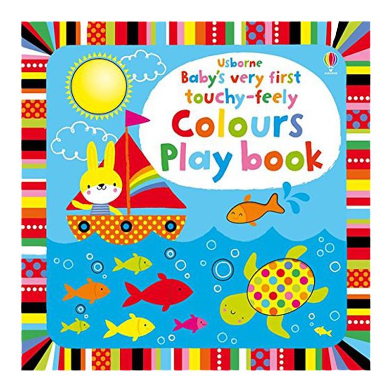 英文原版 Usborne Baby's Very First Touchy-Feely Colours Play Book宝宝的首本触摸认知游戏书颜色英文版进口英语原版书籍