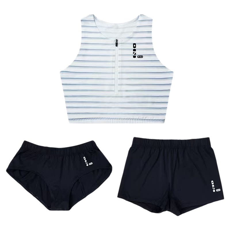 零阻力专业田径紧身分体服高弹短跑体考训练服女子比赛跑步三件套