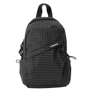 轻便胸包男士旅行斜挎包潮牌户外便携大容量单肩包格子休闲小背包