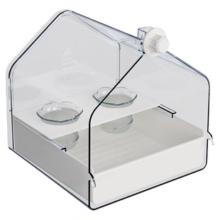 优嗖鹦鹉多功能鸟浴室鸟窝玄凤虎皮牡丹文鸟悬挂式洗澡盆防溅食盒